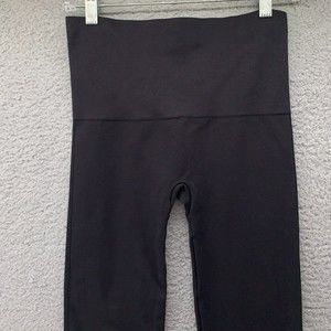 Spanx Leggings Womens Large Black High Rise Pants Thick Waist Band Yoga Workout